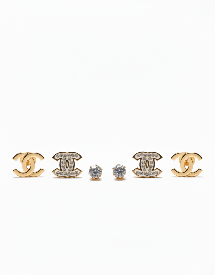 Chic Luxe Stainless Steel Earring Set