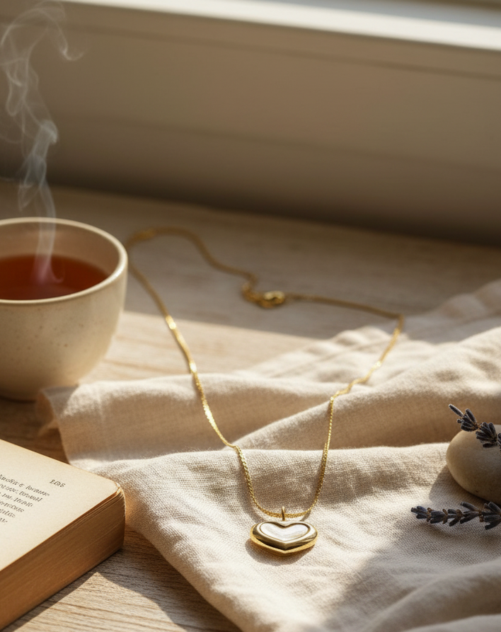 Heart Shaped Pendant (Beige)