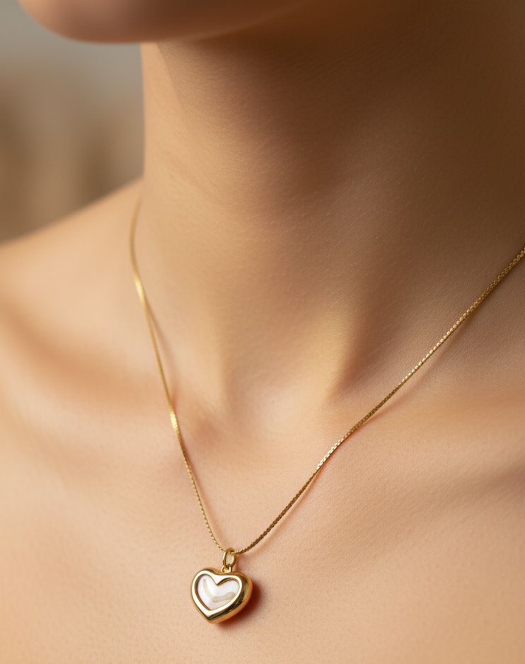 Heart Shaped Pendant (Beige)