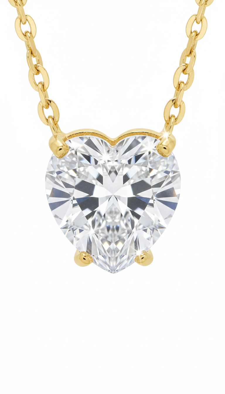 Crystal Heart Pendant With Chain