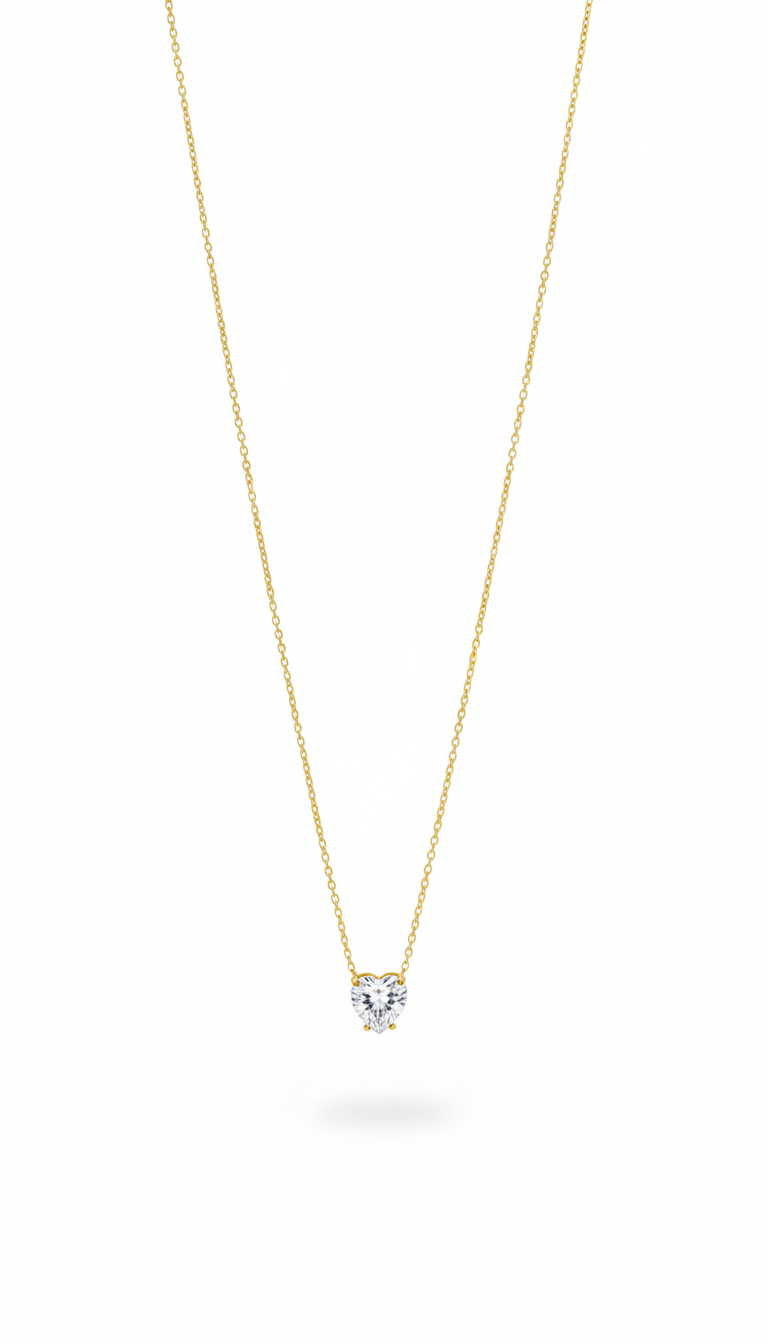 Crystal Heart Pendant With Chain