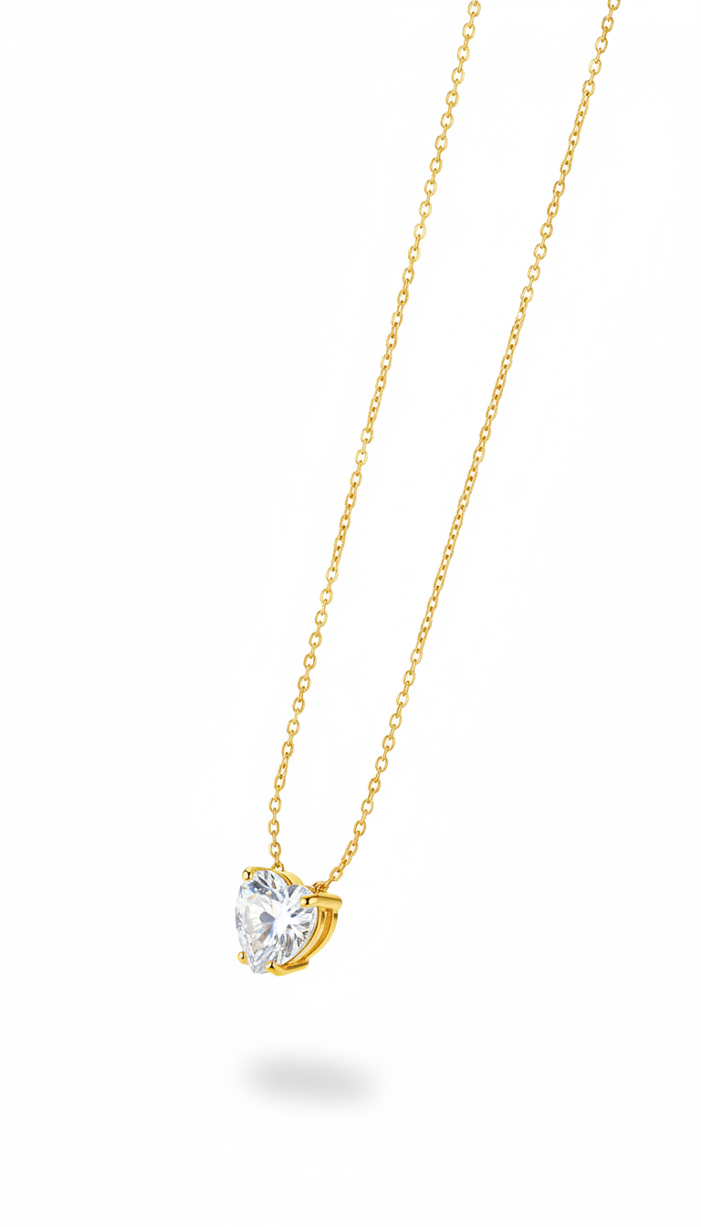 Crystal Heart Pendant With Chain