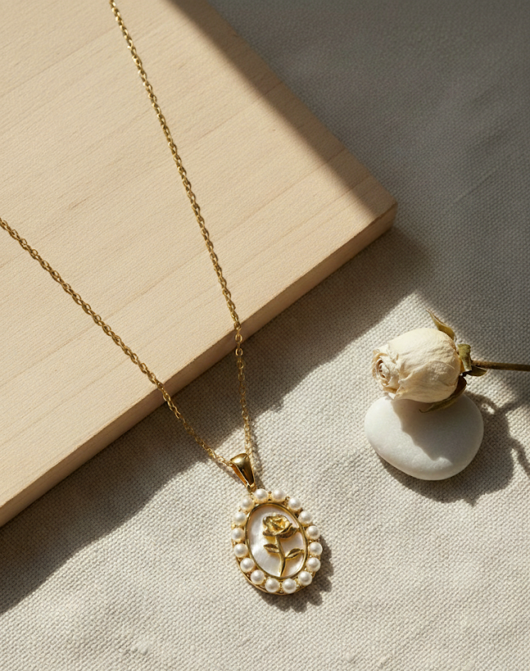 Rose Elegance Pendant (White)
