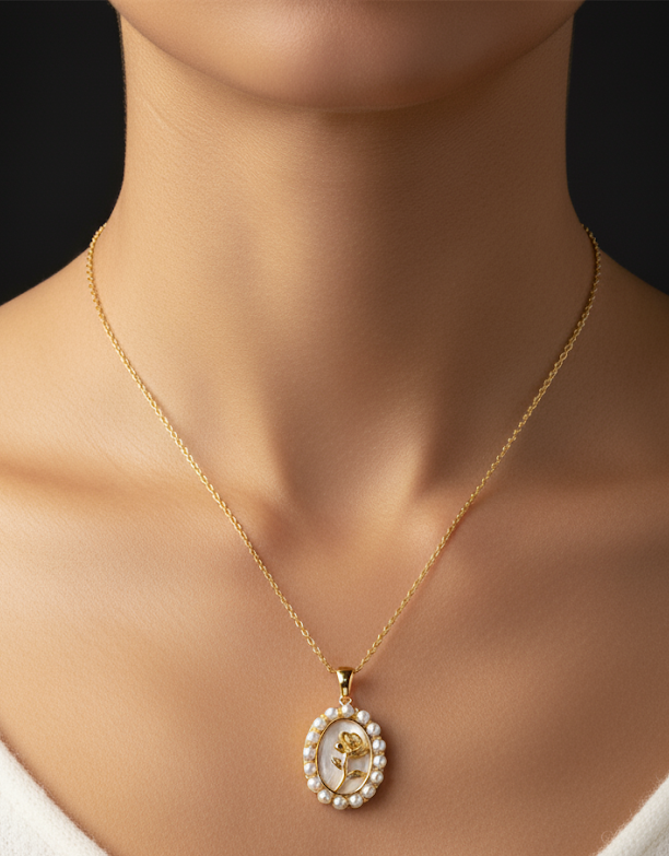 Rose Elegance Pendant (White)