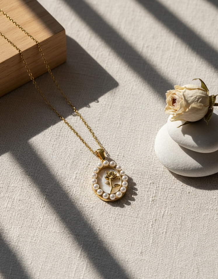 Rose Elegance Pendant (White)