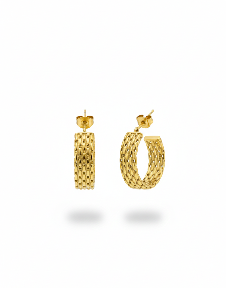 Golden Weave Hoops