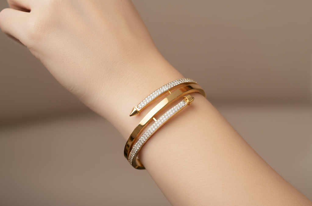 Gold Nail Bangle