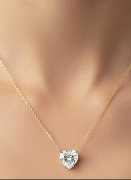 Crystal Heart Pendant With Chain